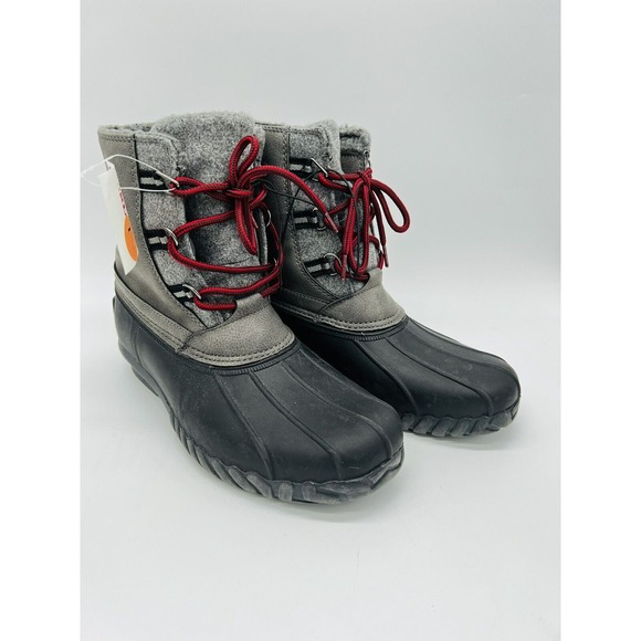 Izod Woman's Winter Rain Snow Duck Boots Size 7 Grey Black New‎ With tags - Picture 1 of 6